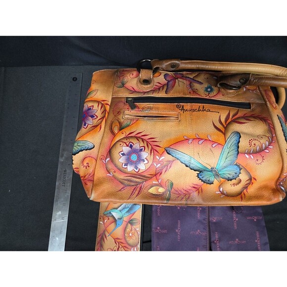 Anushka Flying Jewels Hand Painted Leather Purse Shoulder Bag Couin Phone Cards - Picture 4 of 5